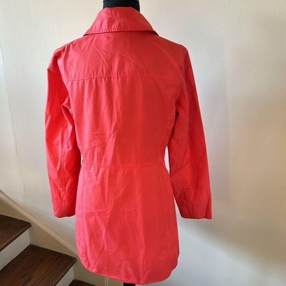 MICHAEL Michael Kors orange water repellent zip front/pockets logo lined jacket. - Picture 5 of 7
